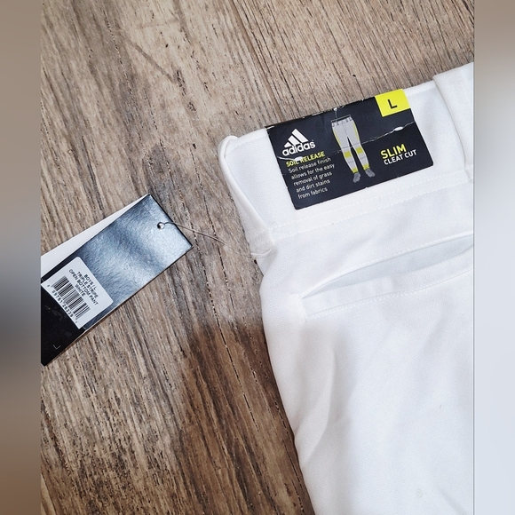 #1178 Adidas Triple Stripe Open Bottom Slim Cleat Cut Sz. L NWT - Picture 7 of 8